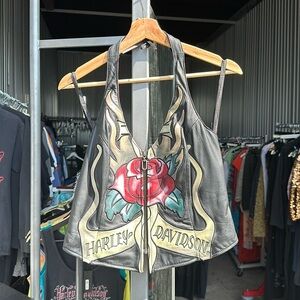 SOLD y2k H-D harley davidson leather halter